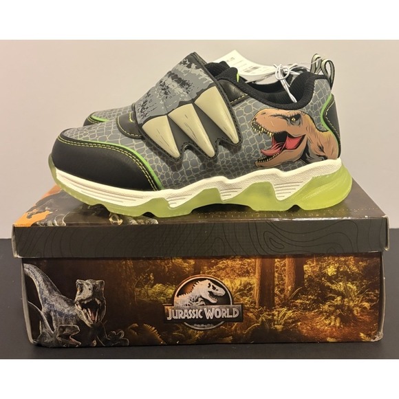 Jurassic World Toddler Boys Athletic Light-up Sneakers Multicolor T. Rex Youth 1 - Picture 7 of 16